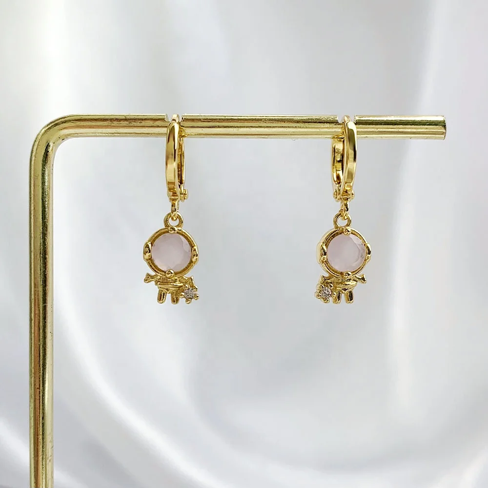 

Crystal Diamond Hoop Earrings 18K Gold Plated Jewelry Cute Baby Huggie Earrings