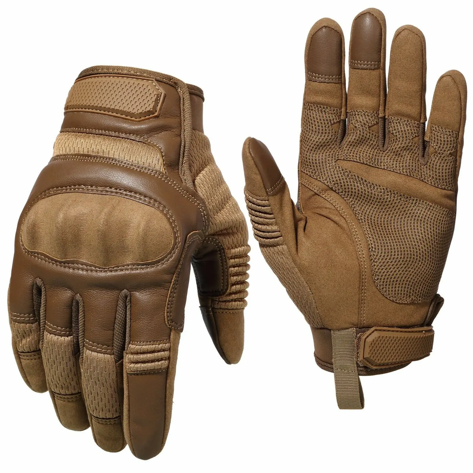 
Bike gloves full finger leather tactical gloves Double Palm Leather Gloves 