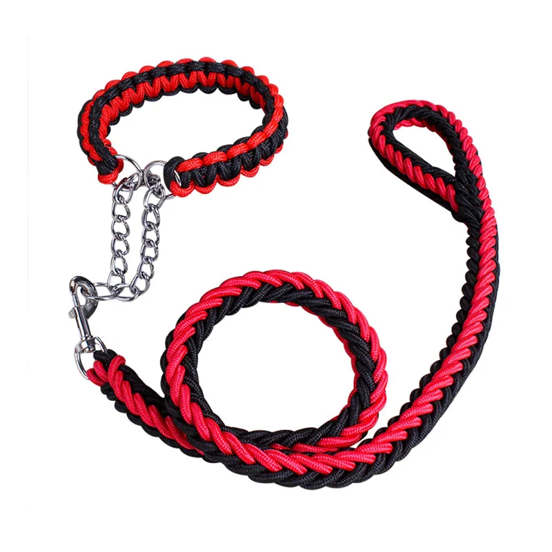 

17 colors custom logo paracord rope nylon dog collars and leashes, Puple, blue, red, pink, black, purple+blue, purple+black