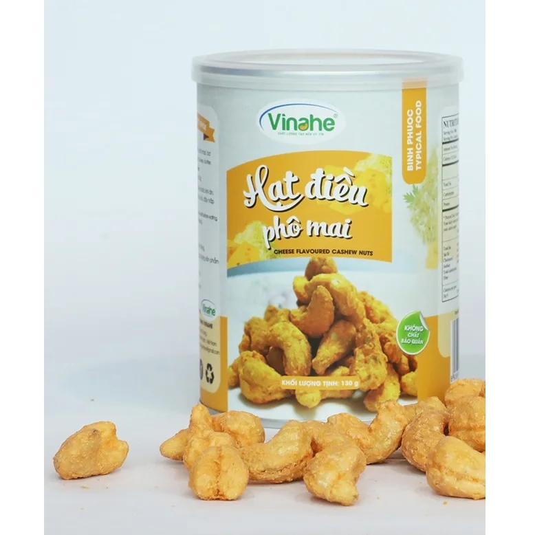 
Instant snack 100% Cheese Flavoured Roasted Organic Cashew Nuts Capacity 130gr/can 
