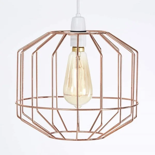 复古方形圆形金属丝笼灯罩