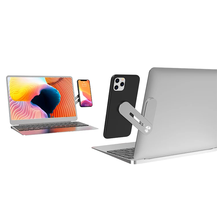 

Portable magnetic laptop extension phone holder aluminum with computer