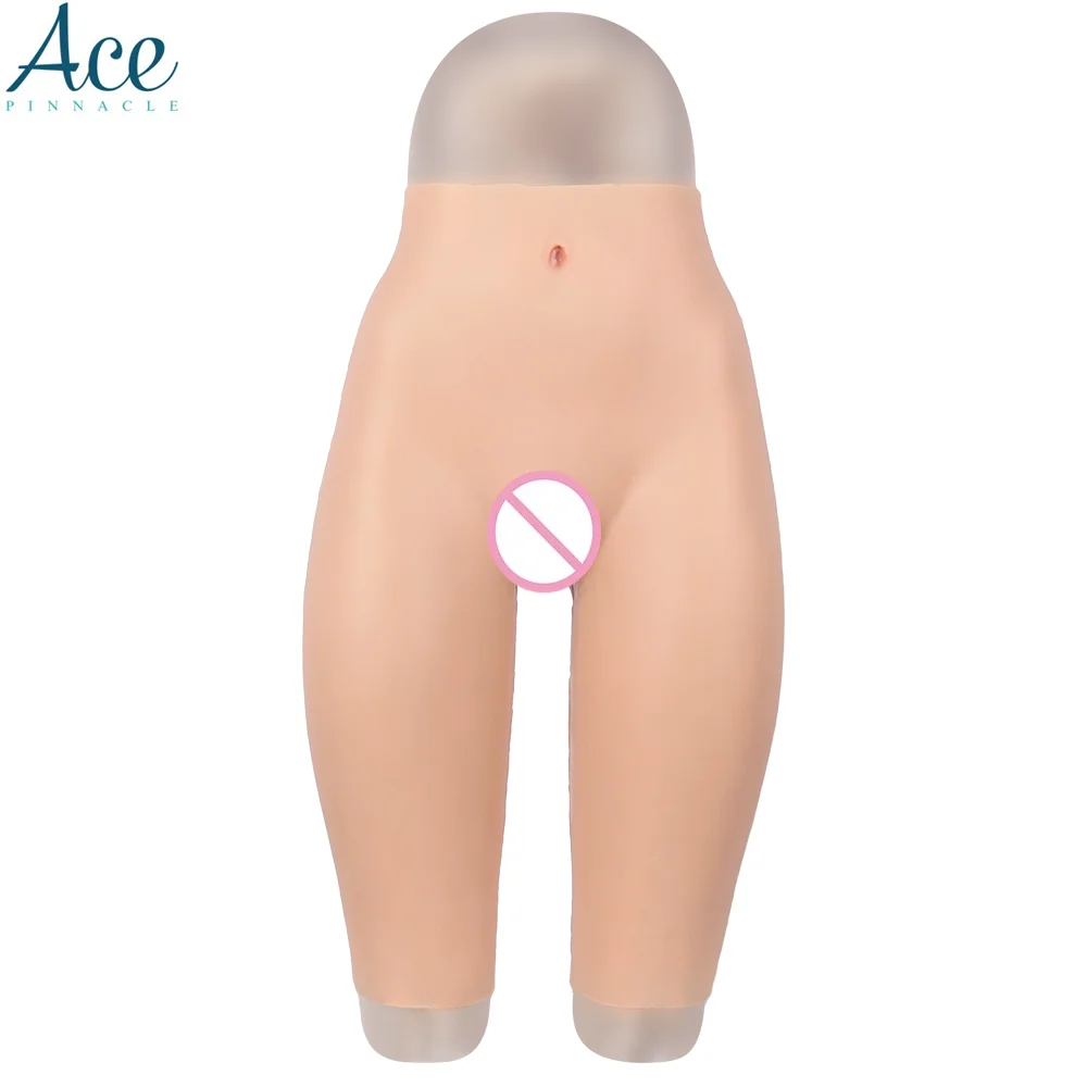 

Knee Length Silicone Vagina Pants Butt Lifter Wearable Body Shape Artificial Silicone Boxer Briefs for Cross Dresser
