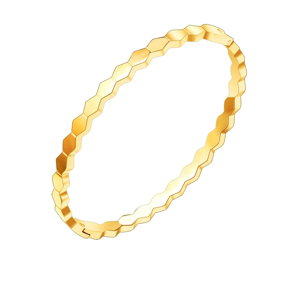 

2022 High Quality Designer 18K Gold Plated Stainless Steel Bangles Jewelry for Women, Customized color