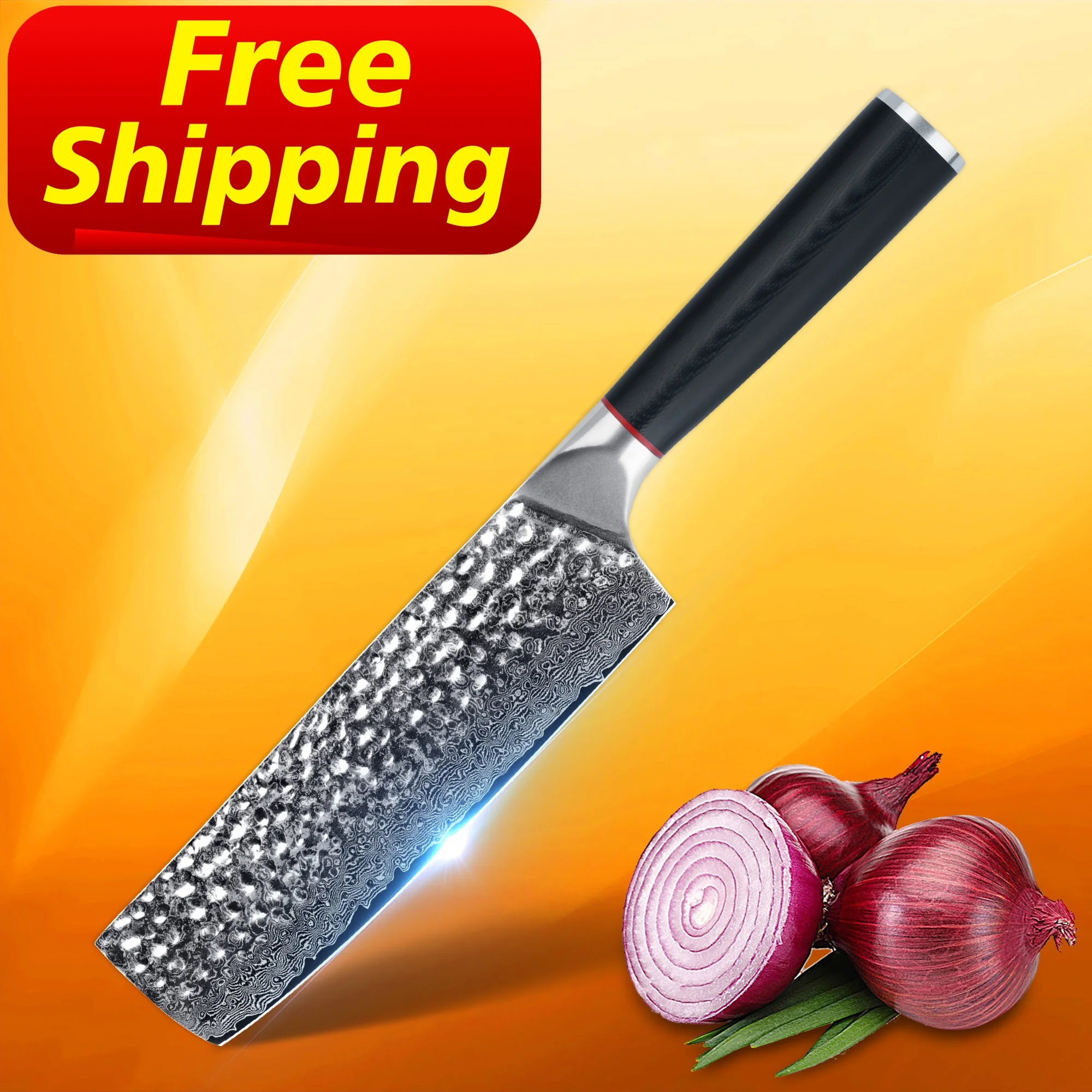 

Free Shipping orders over 100 pcs brand new japanese nakiri knife damascus knife gyuto kitchen chef knives set in SkyCook, Customized color