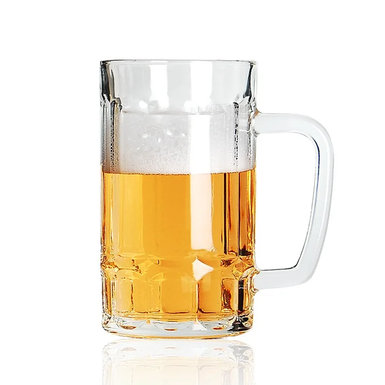 

Hot Selling Transparent Handle 380ml 700ml Drinking water glass cup Beer Mugs