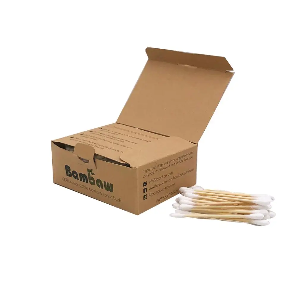 
Private Label Soft Medical 100% Sterilize Bamboo Cotton Swab with Ear Pick 