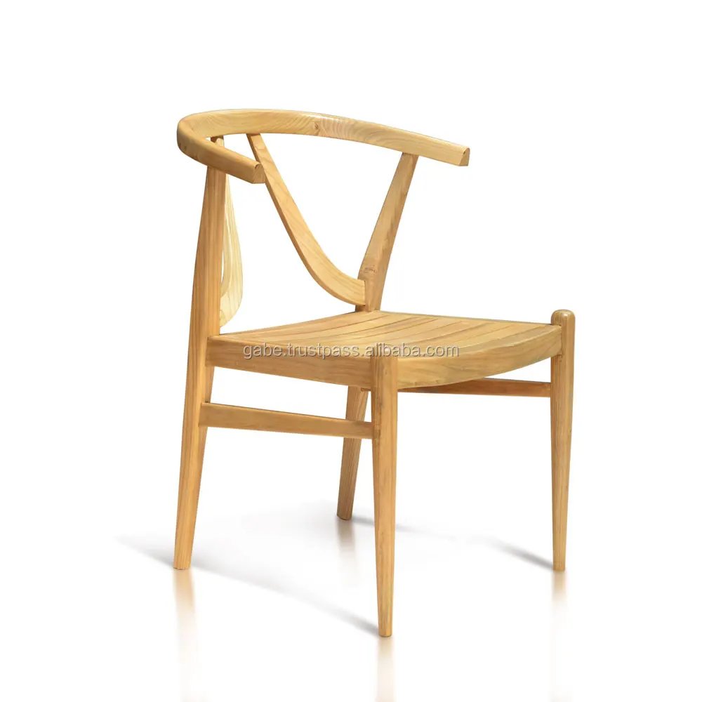 Wishbone Chair With Slats Seater From Sungkai Wood Handmade Indonesia
