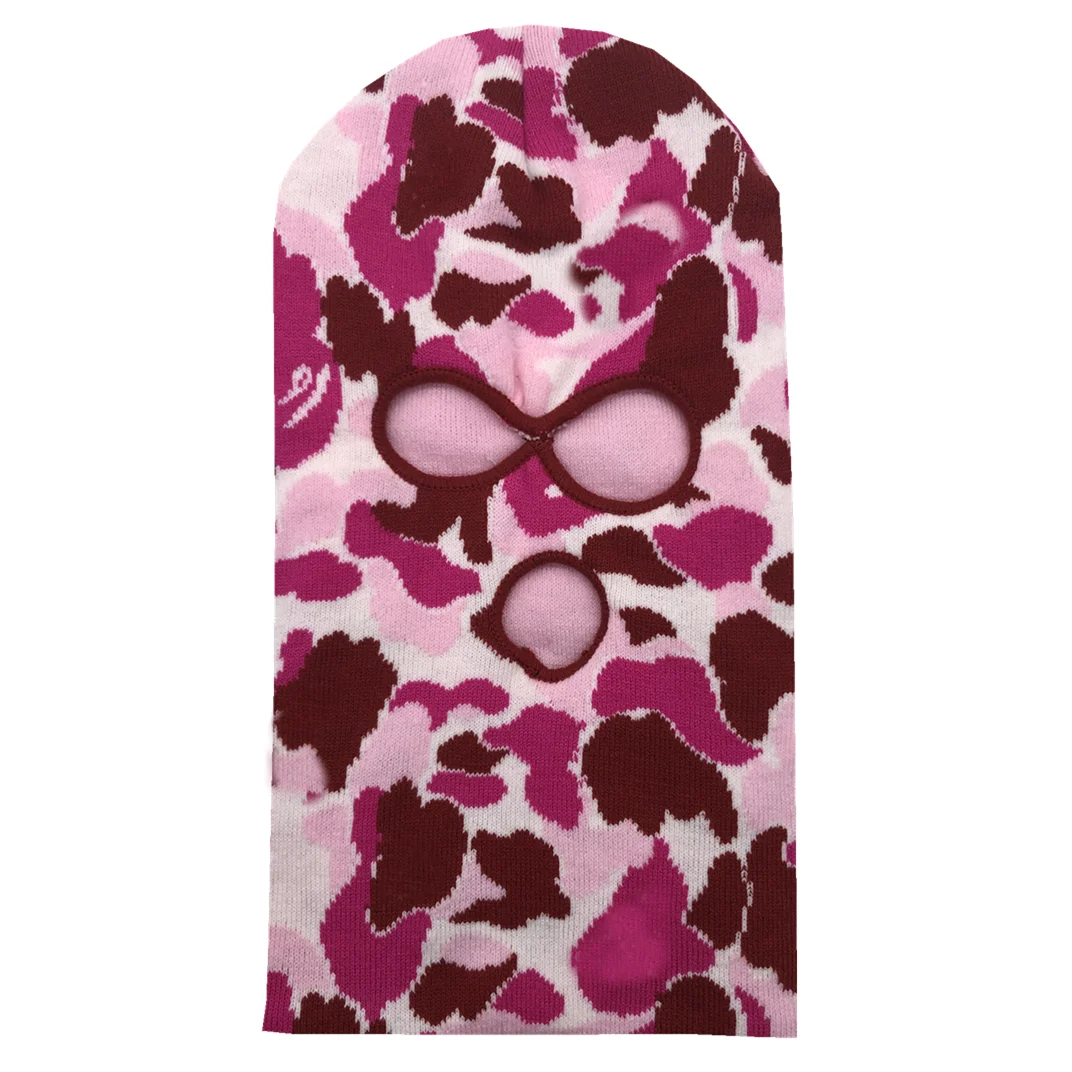 
Wholesale Custom logo face mask Knit Full Face Cover ski mask 3 hole balaclava designer ski mask 