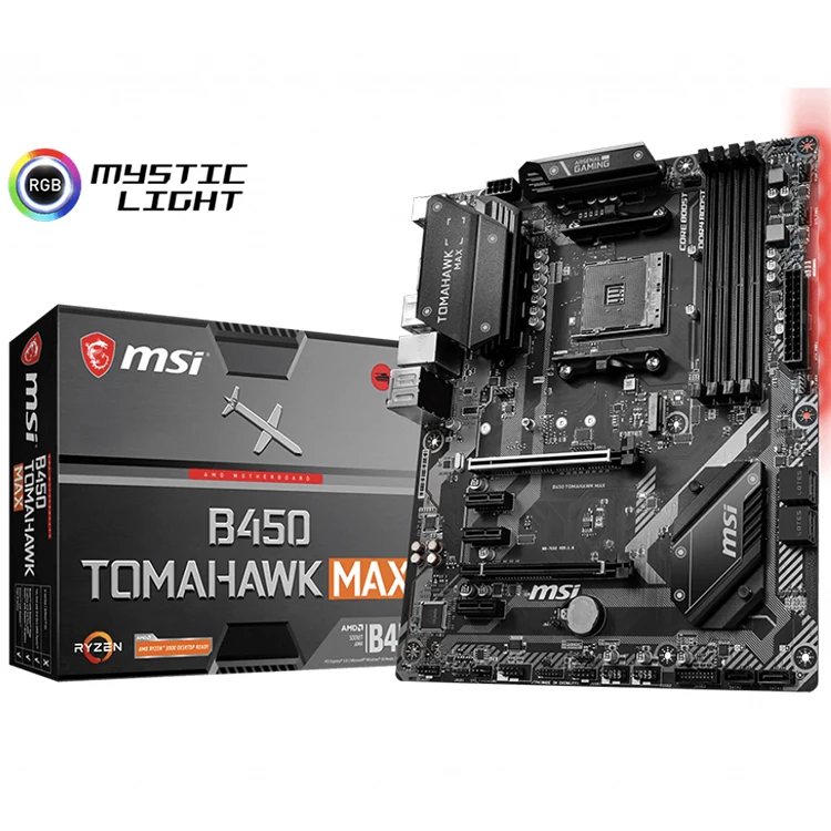 

MSI B450 TOMAHAWK MAX Arsenal ATX Gaming Motherboard Support AMD Ryzen 1th 2nd and 3rd Gen CPU