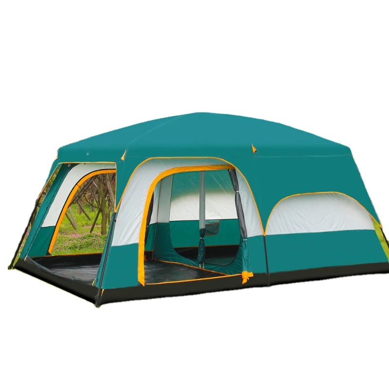 

Super large glamping camping trip double decker tent waterproof family 6/8/10/12 people outdoor large rooftop tent yurt, Green