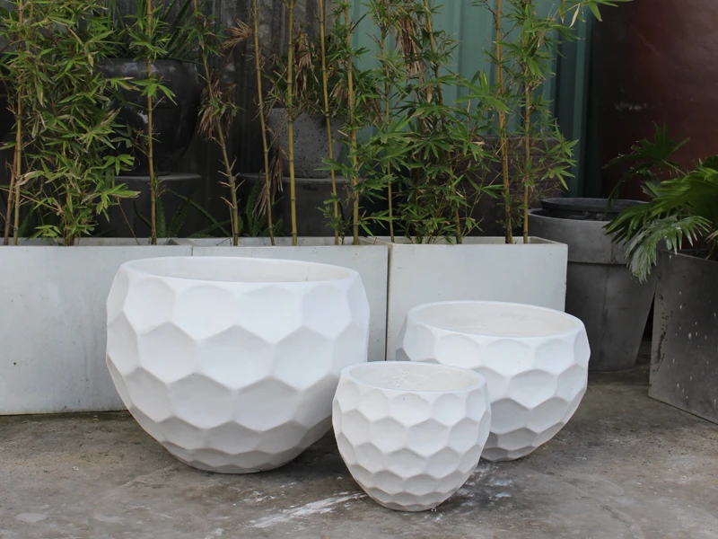 High Quality Large Round Outdoor Fiber Concrete Flower Pots Buy