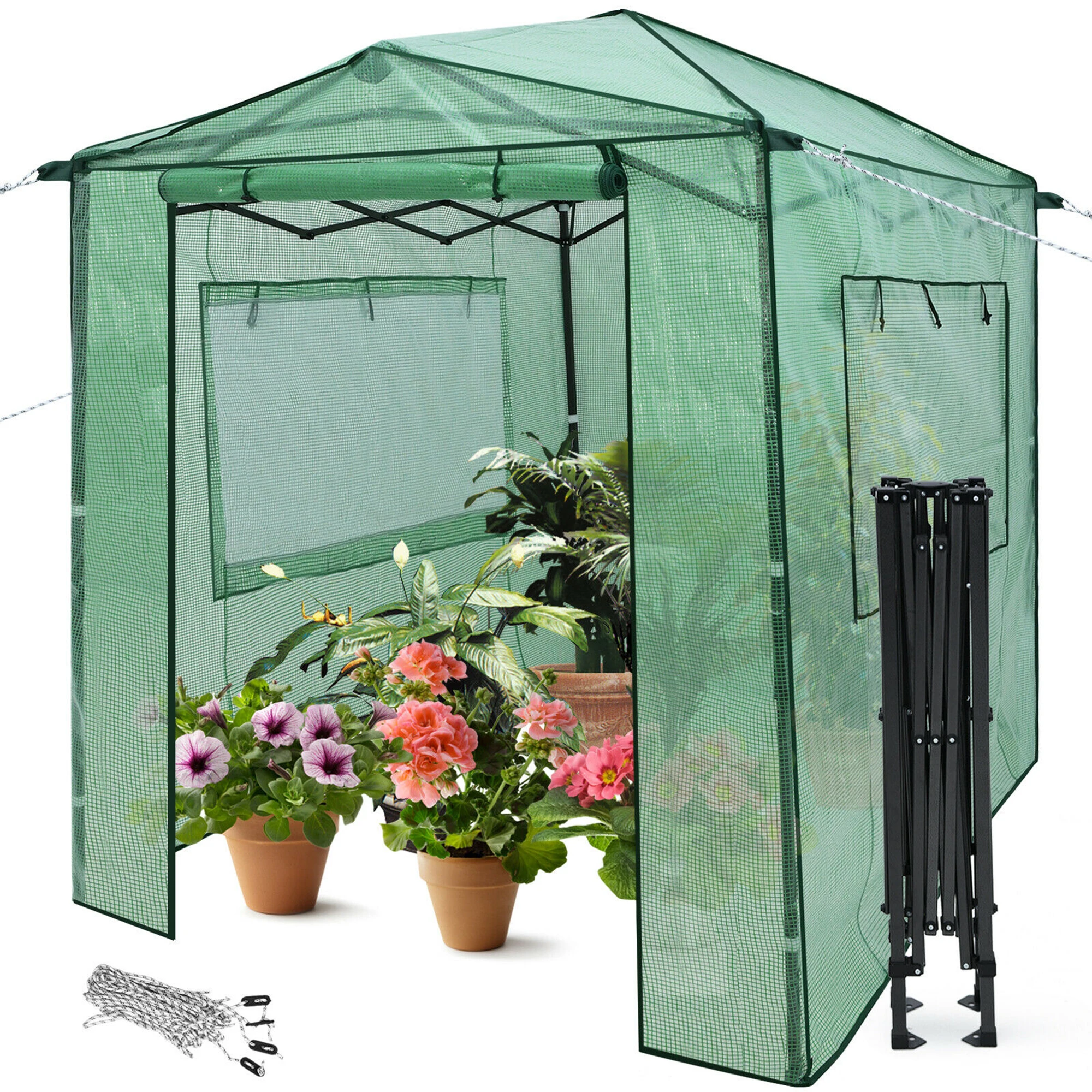 

Skyplant any season used Mini Small Greenhouse with PVC Cover, Clear,white,green
