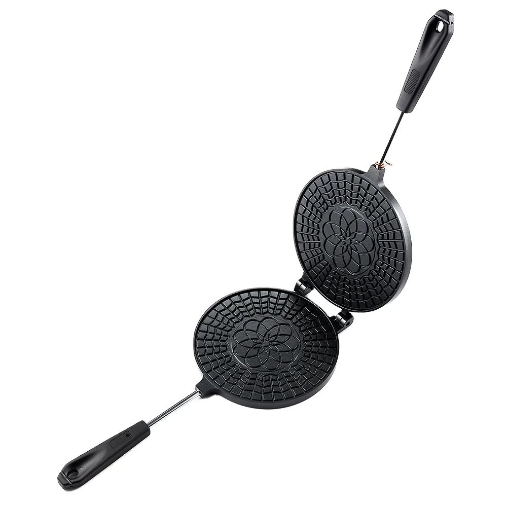 

Kwang Hsieh Eco-Friendly Stove Non-stick Floral Pattern Egg Waffle Pan, Ptfe black