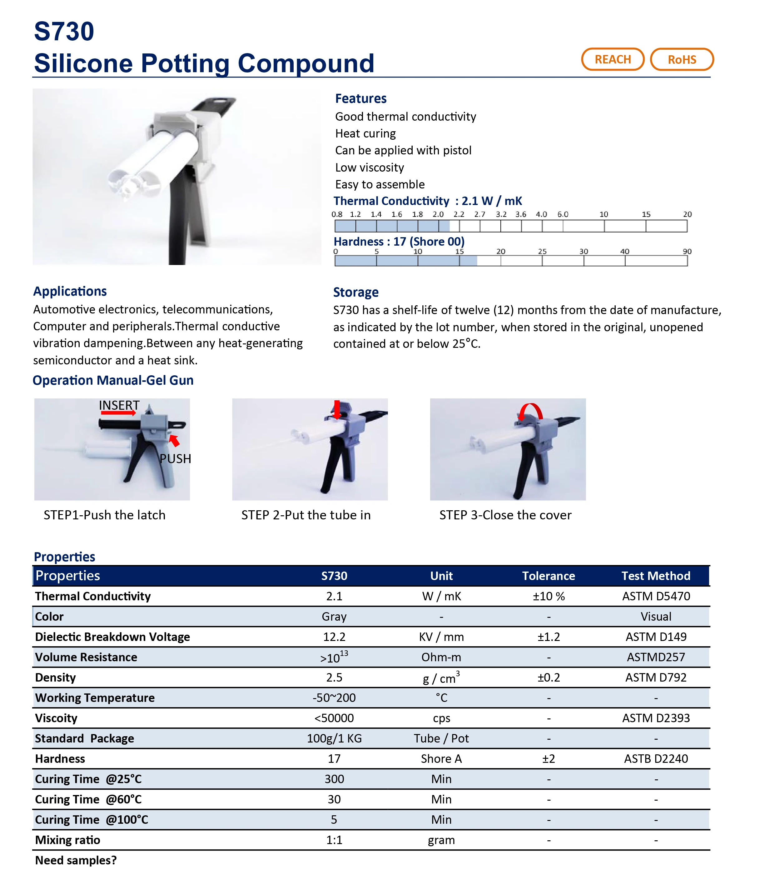 S730 Silicone Potting Compound Thermal Conductivity Buy Thermal
