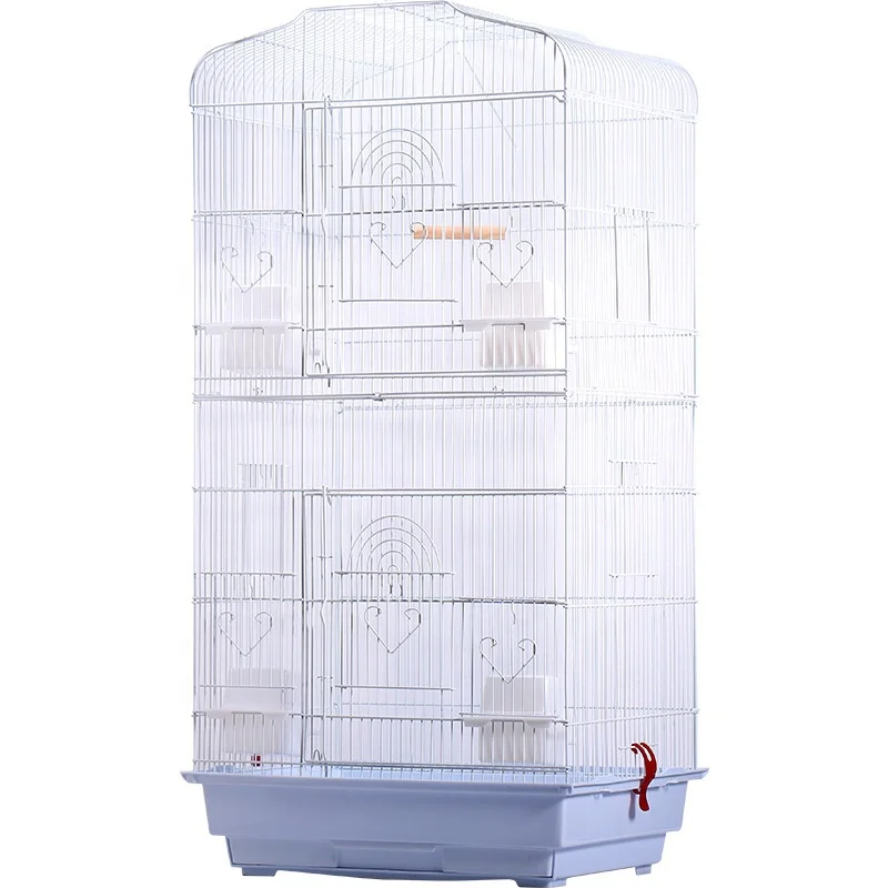 

Wholesale Top Quality 36 inches Double Big Size Parrot Canary Bird Cage Metal Breeding Wire Mesh Cage Love Birds, White