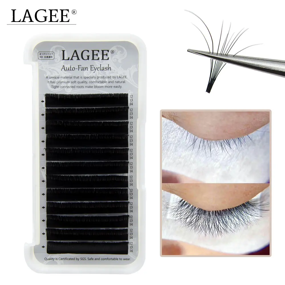 

LAGEE new autofans eyelash easy fanning lashes autofloracion fan Russian volume lashes make up cilia easy fan eyelash, Natural black