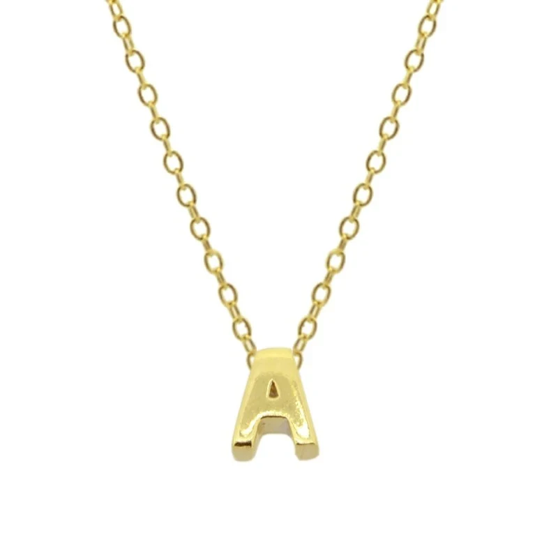 ROXI 18k Gold Plated 925 Sterling Silver A to Z 26 Initial Letter Alphabet Pendant Necklace