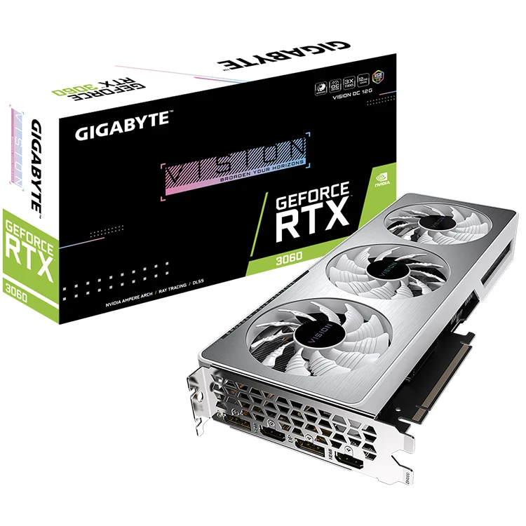 

GIGABYTE NVIDIA RTX 3060 VISION OC 12G Graphics Card with GDDR6 Ampere Streaming Multiprocessors