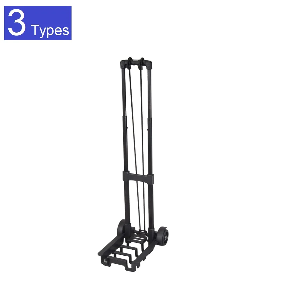 Black plastic luggage compact carrying cart