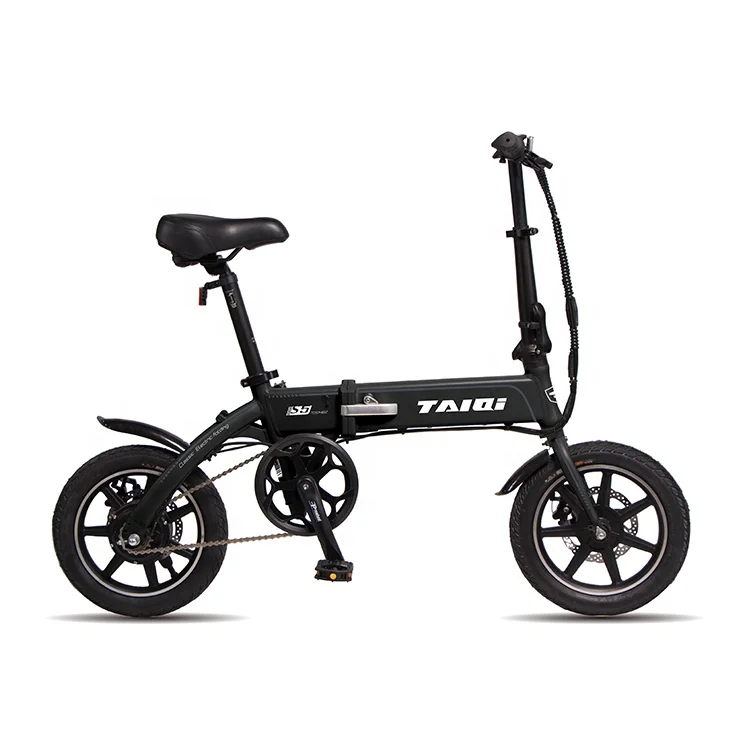 

Frame Folding Bike Electric Bicycle 250w Light Weight Aluminum Alloy Two-wheel Scooter 14 Inch 36v 7.5ah Lithium Battery Ce 18kg, Black