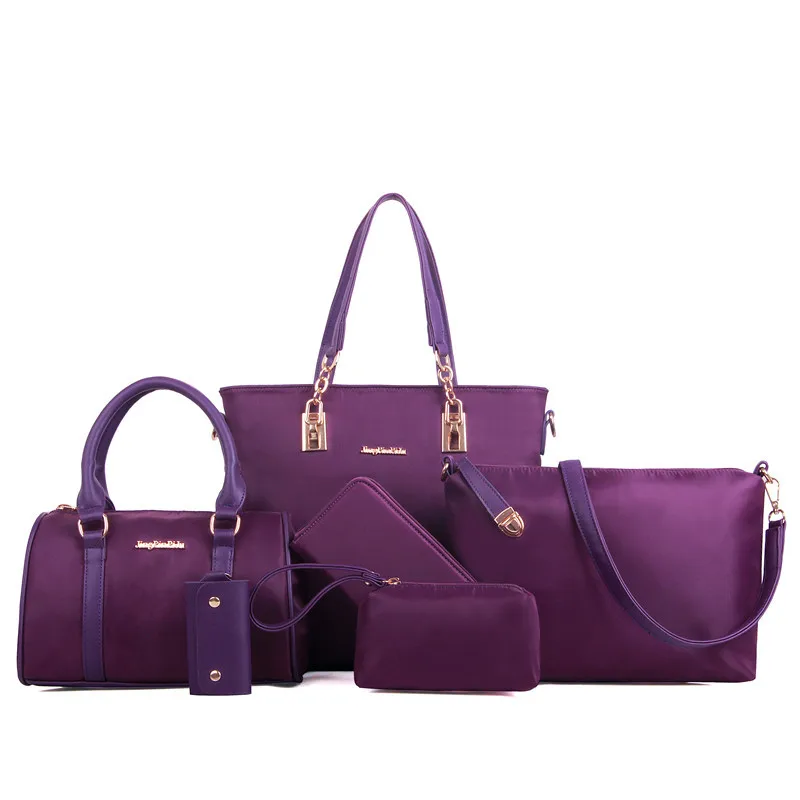 

LZYMSZ New European and American style ladies nylon handbag set 6 pieces set handbag 6 in 1 handbags set