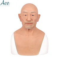 

2019 Full Head Elderly Male Mask Human Man Facial Silicone Realistic Cross dresser