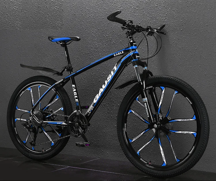 

Top Sale Adult Mountain Bike Dual Disc Brakes Blue Bicycle Painted Interior Stickers Front Fork Absorption Aluminum Alloy Frame
