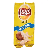 

Potato chips puffed food tube long stockings 3D digital printed socks