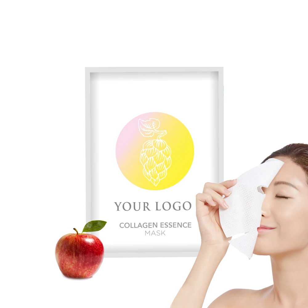 
Free Shipping OEM 3ply anti-aging masque collagen silk facial mask 