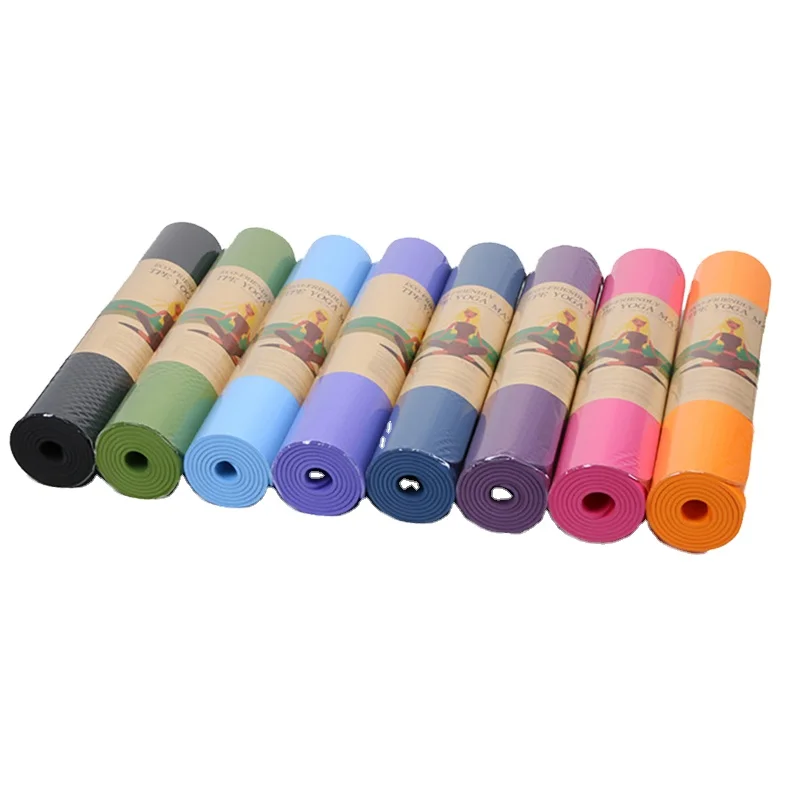

2021 Fitness Home Eco TPE Pilates Yoga Mat, Green/pink/navy blue/purple/violet