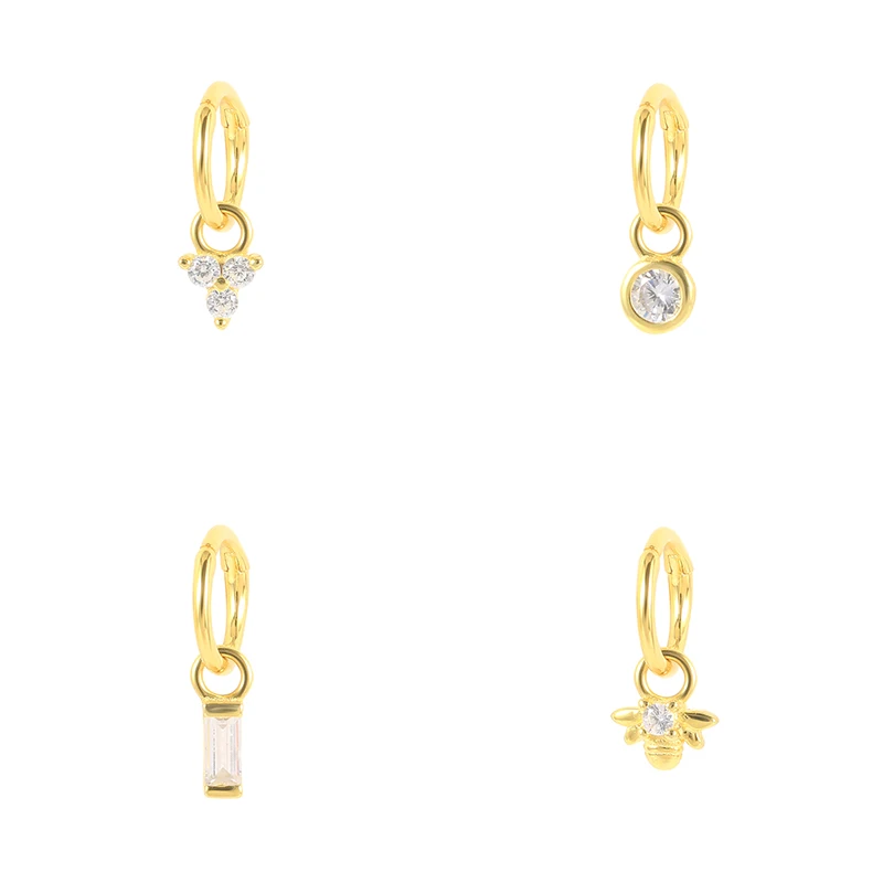 

CANNER Jewelry Wholesale 18K Gold S925 Sterling Silver Zircon Cartilage Piercings Earrings For Woman, Colorful