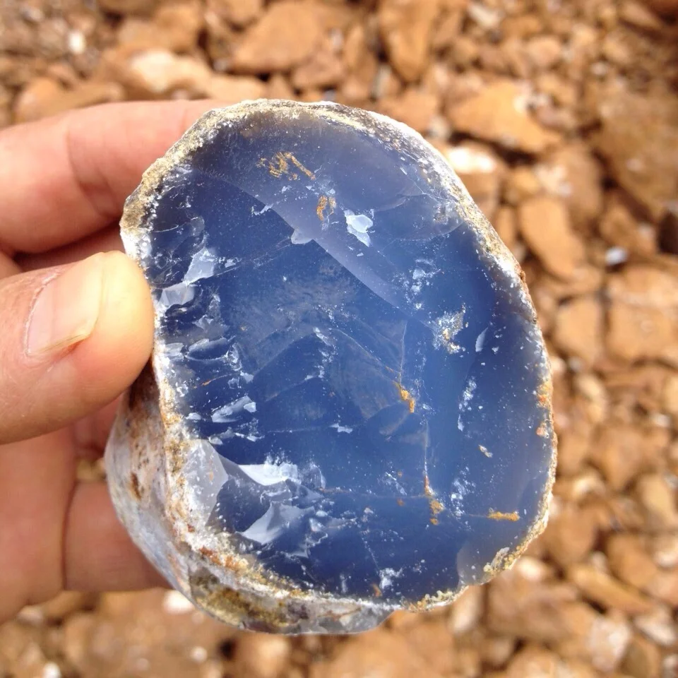 

Wholesale Blue Chalcedony Roughs Natural Chalcedony gemstone blue agate stone jade jasper raw materials