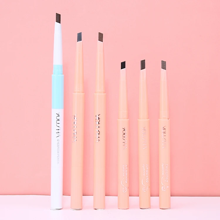 

6 colors makeup brow pencil private label customize micro waterproof eyebrow pencil with Eyebrow brush