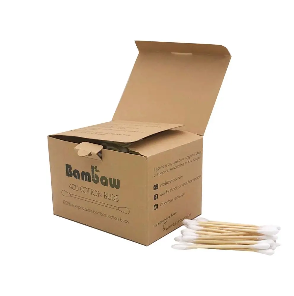 
Private Label Soft Medical 100% Sterilize Bamboo Cotton Swab with Ear Pick 