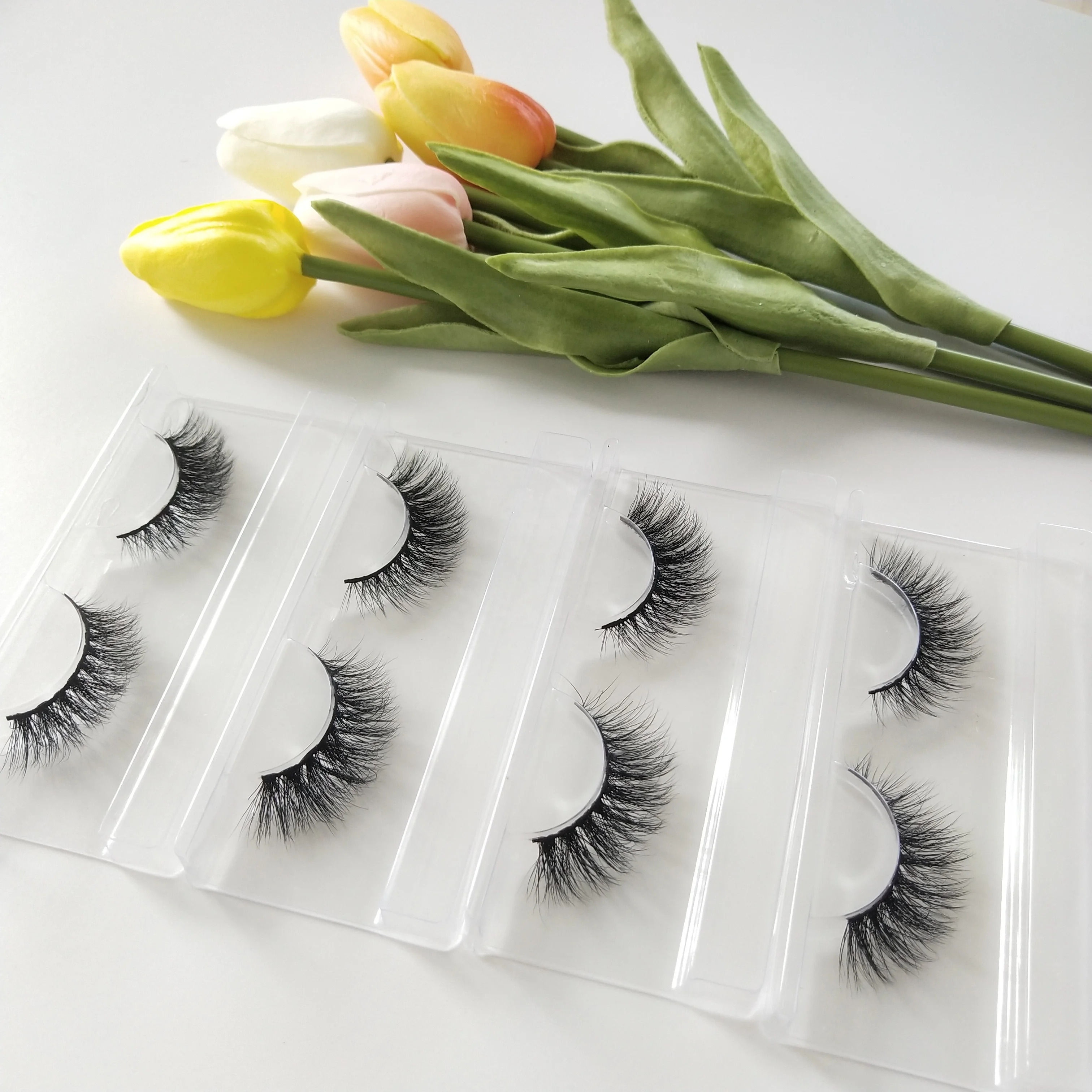 

Hot Sale Strip Lashes Super Soft 3d Mink Lashes Box For Diamond Set With Packaging 3D Mink Lashes, Black color