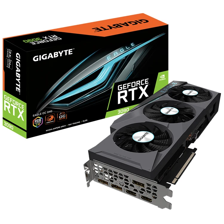 

GIGABYTE NVIDIA GeForce RTX 3090 EAGLE OC 24G Gaming Graphics Card with DDR6X Memory Support 2-way NVIDIA NVLINK