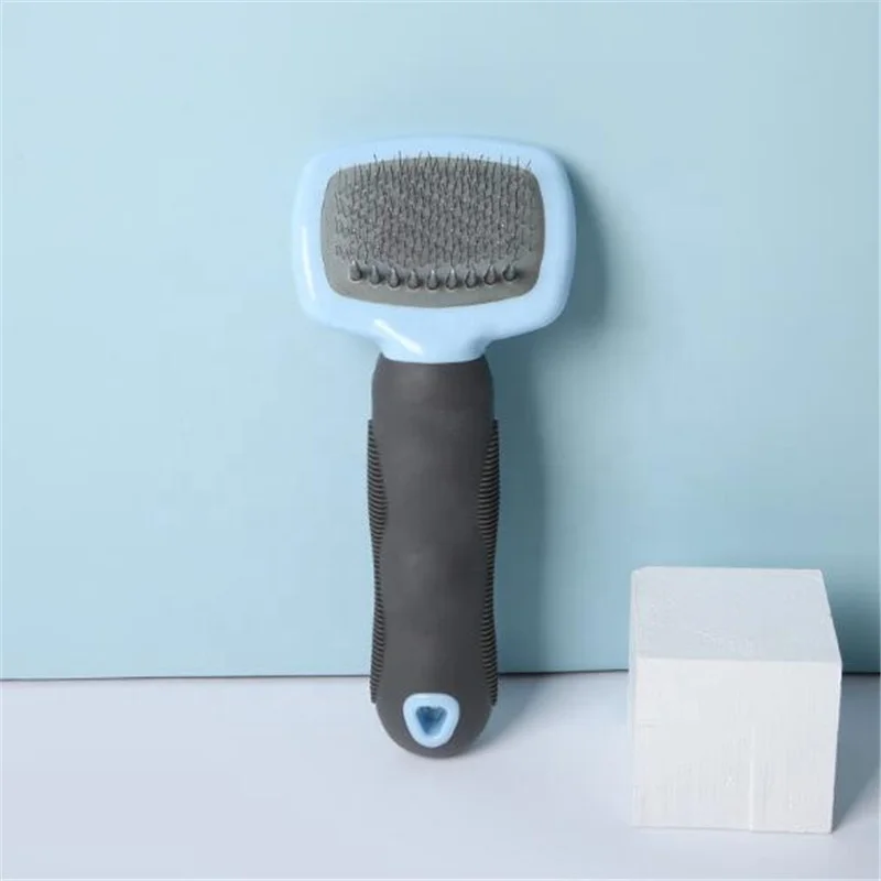 

Stainless Steel Square Head Pet Comb, Blue