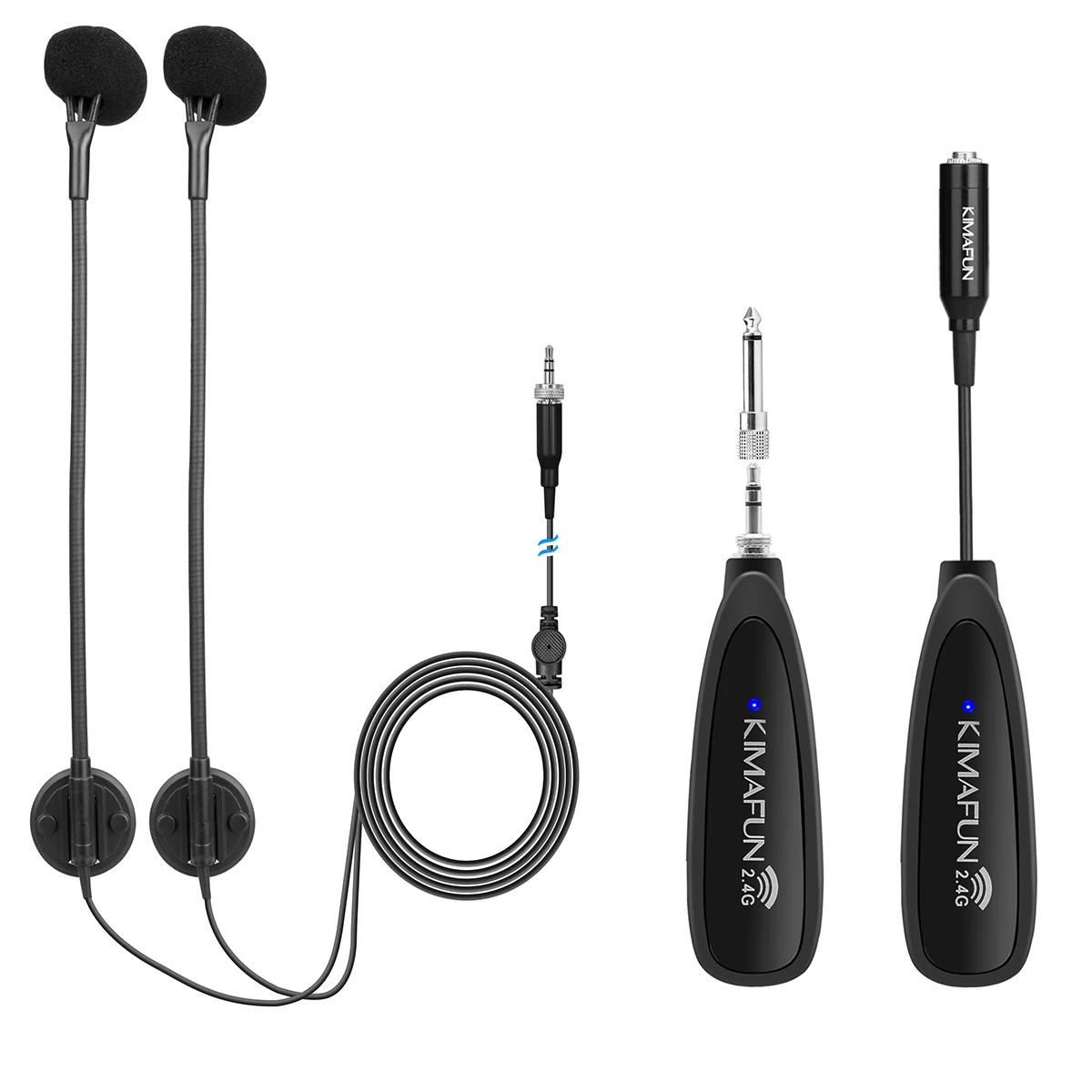 

KIMAFUN Wireless dual accordion microphone, Black