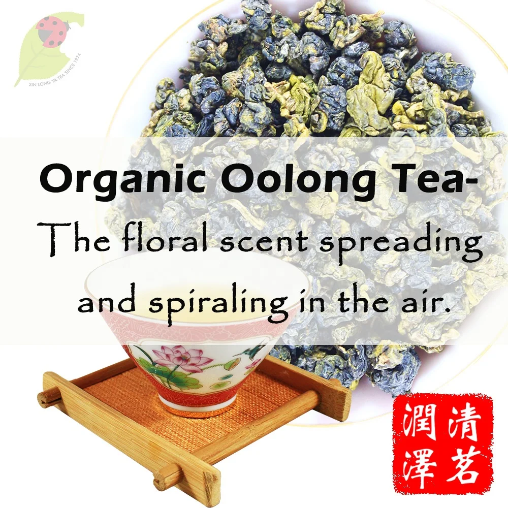 taiwan organic oolong green tea leaves with the floral scent