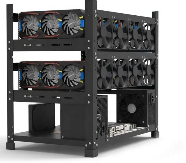 

Wholesales 12GPU Steel rig frame Stackable Open Air Rig Frame GPU Rack case