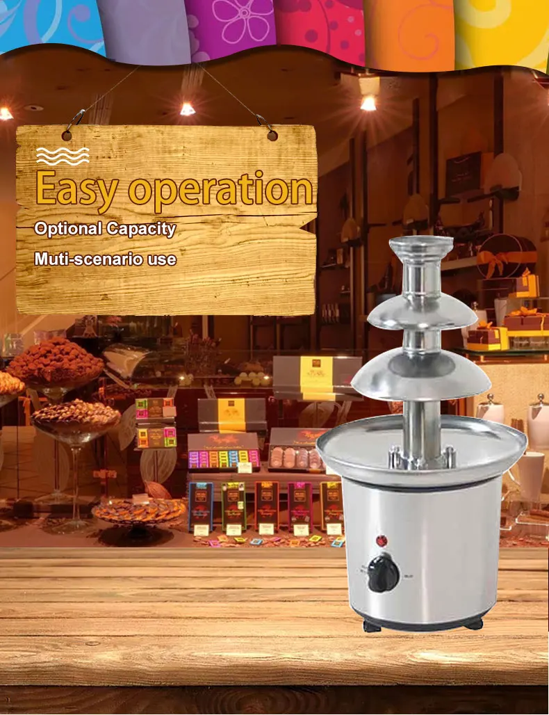 3 tire electric professional chocolate fountains mini chocolate