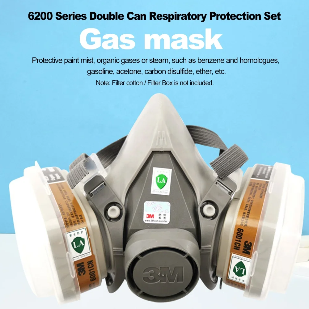 
3M 6200 Half Face Gas Respirator Organic Gas Protection Dust-proof Mask Anti Haze Painting Spraying 