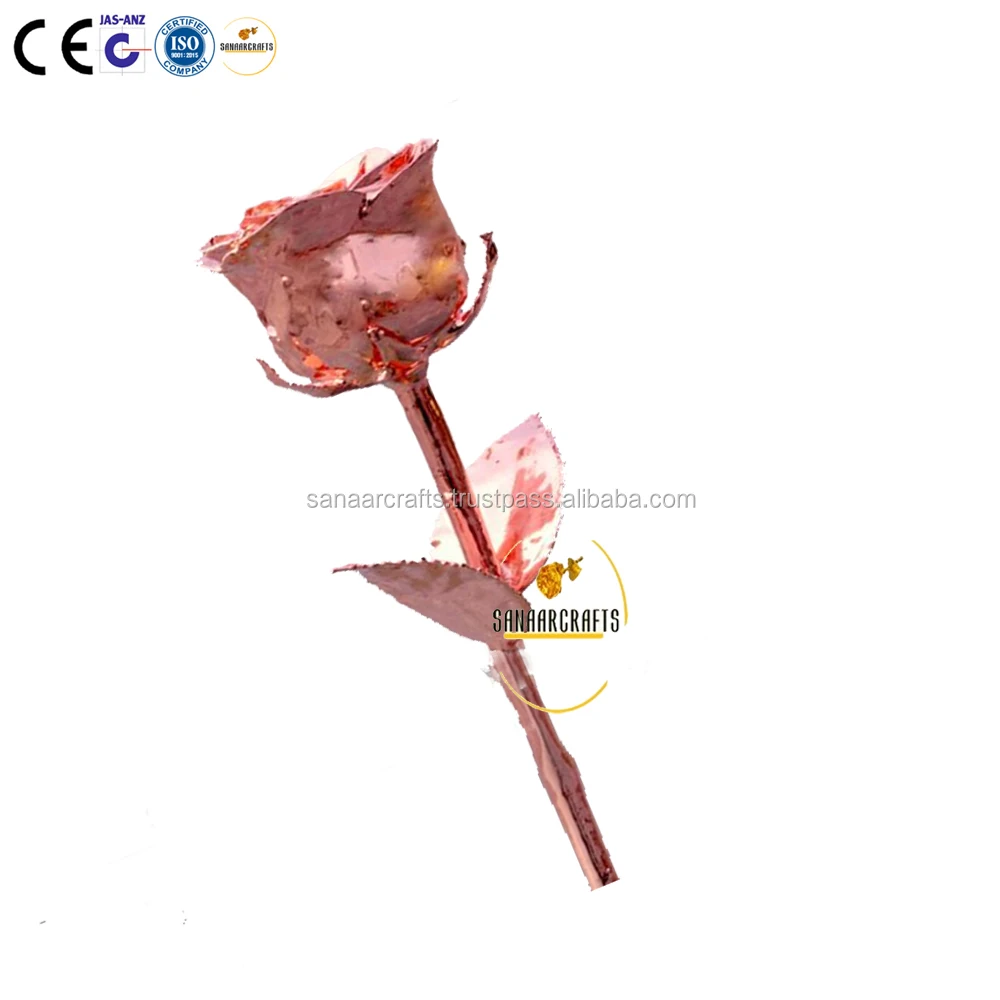 Antique Copper Plated Natural Rose Handmade Preserved Rose Gold Flower ...