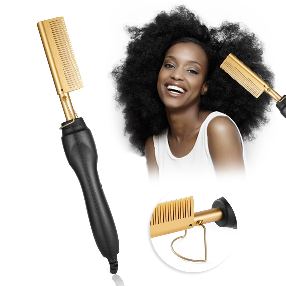 

Hot Selling Hot Hair Combs Hot Comb 500 Degrees Hot Air Comb, Gold