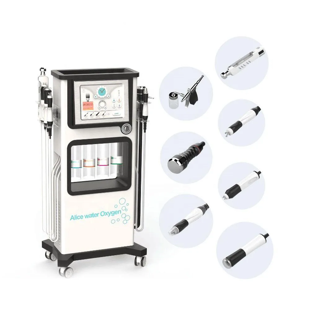 

Wholesale alice super water oxygen facial co2 bubble ultrasonic hydro massage beauty machine, White
