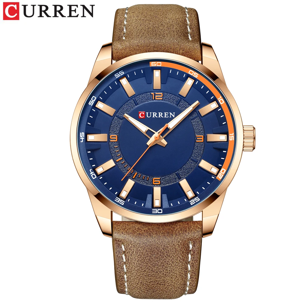 

CURREN 8390 Fashion Sport Leather Watches Military Waterproof Chronograph Luxury Quartz Watch Mens Casual Male Clock