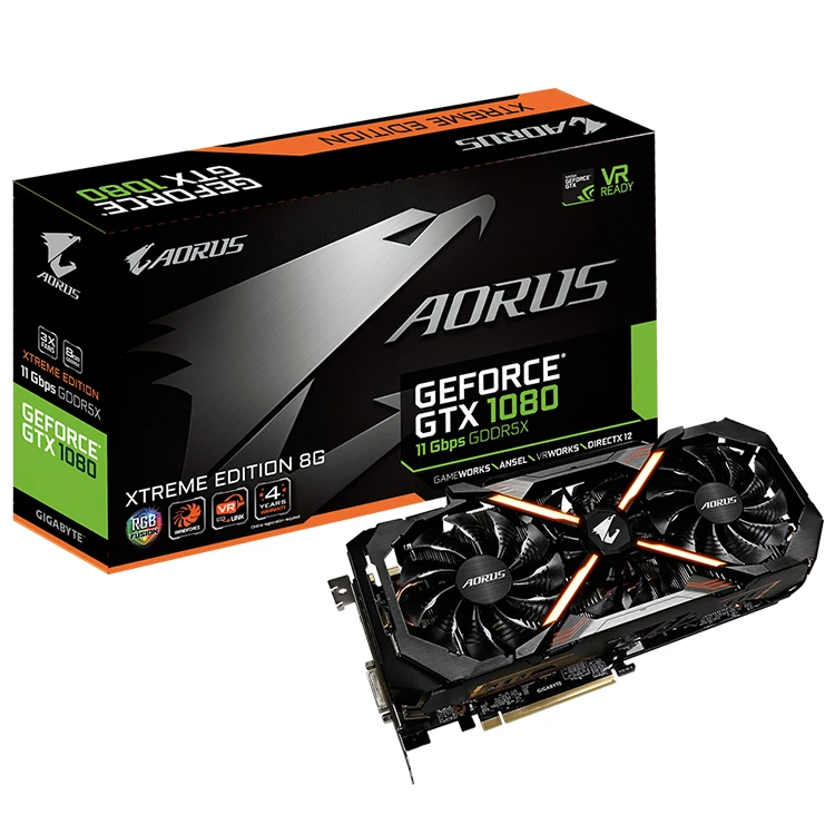 

GIGABYTE AORUS NVIDIA GeForce GTX 1080 Xtreme Edition 8G 11Gbps Graphics Card with 11Gbps High Speed Memory Support OverClocking