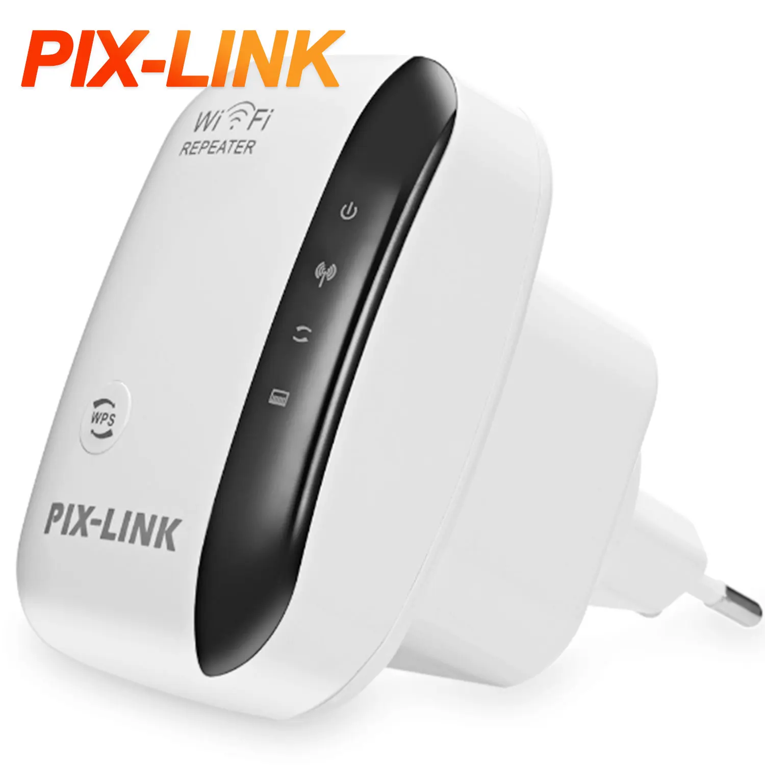 

PIX-LINK Wireless Signal 300Mbps Booster 1 Lan Port AP Wifi Repeater Extender Mini Router With CE FCC RoHS certification, White+black