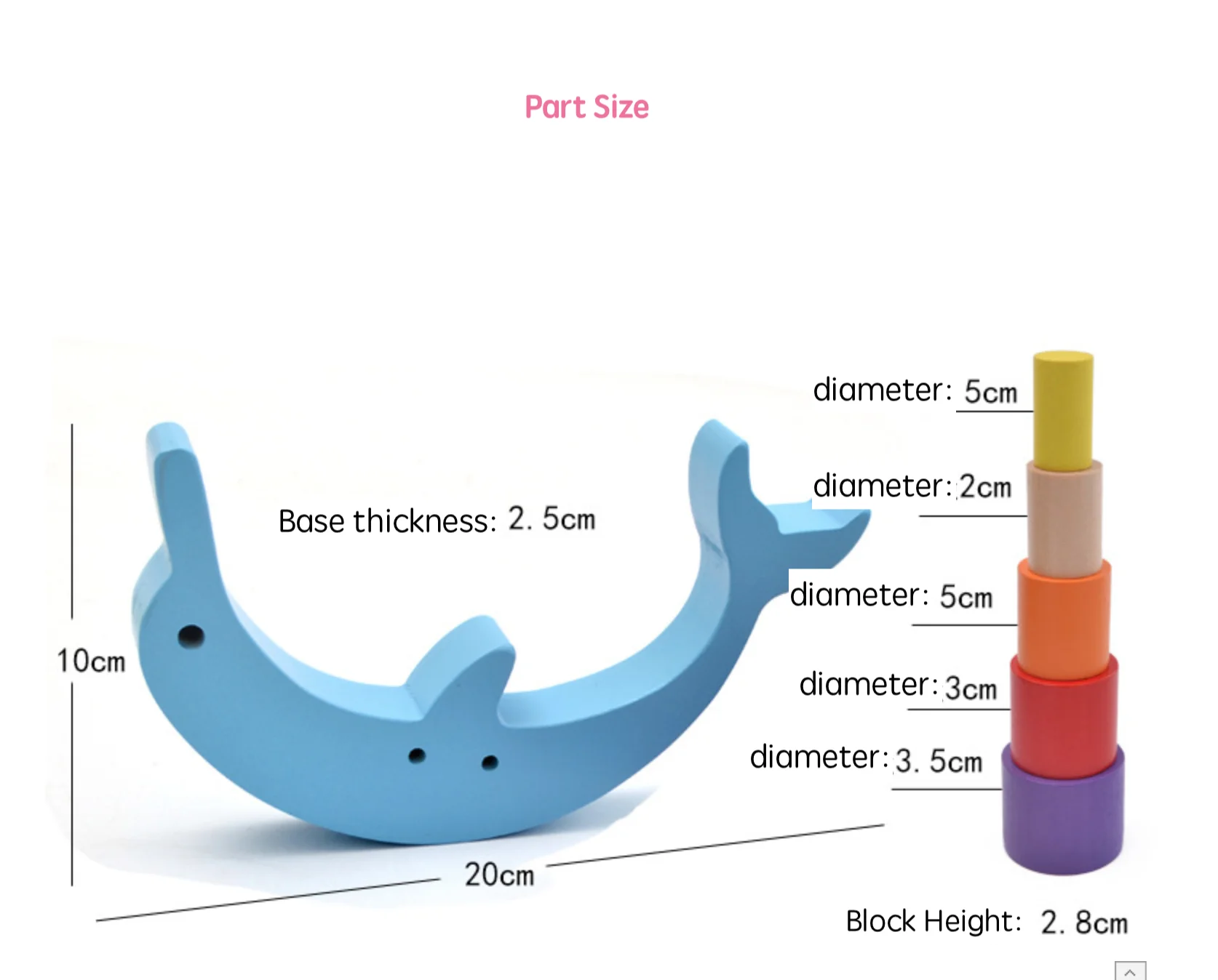 Wooden Stacking Balance Game Toy Dolphin Wooden Balance Blocks Children